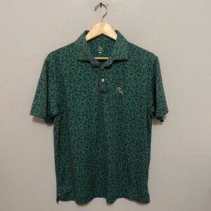 Rhoback The Mulligan Performance Polo Golf St Patricks Day Shamrock 4 Leaf Sz M